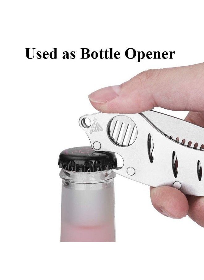 AhfuLife - Stainless Steel Metal Hair & Beard Comb Ahfulife Multifunctional Folding Edc Pocket Comb With Bottle Opener Fits In Keychain Antistatic Hair & Beard Care Comb Mustache Comb Presented In Gift Box - Image 1