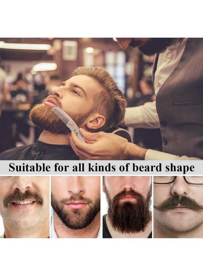 AhfuLife - Stainless Steel Metal Hair & Beard Comb Ahfulife Multifunctional Folding Edc Pocket Comb With Bottle Opener Fits In Keychain Antistatic Hair & Beard Care Comb Mustache Comb Presented In Gift Box - Image 1