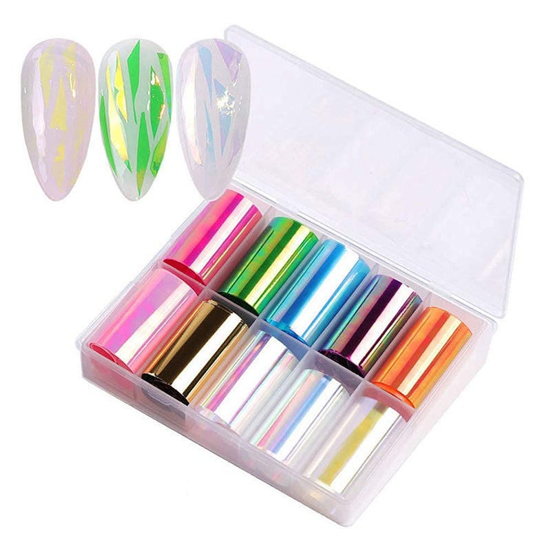 Dornail Aurora Nail Foil Stickers Broken Glass Paper Nail Decals Nail Wraps for Nail Art Decorations Supplies - Image 3
