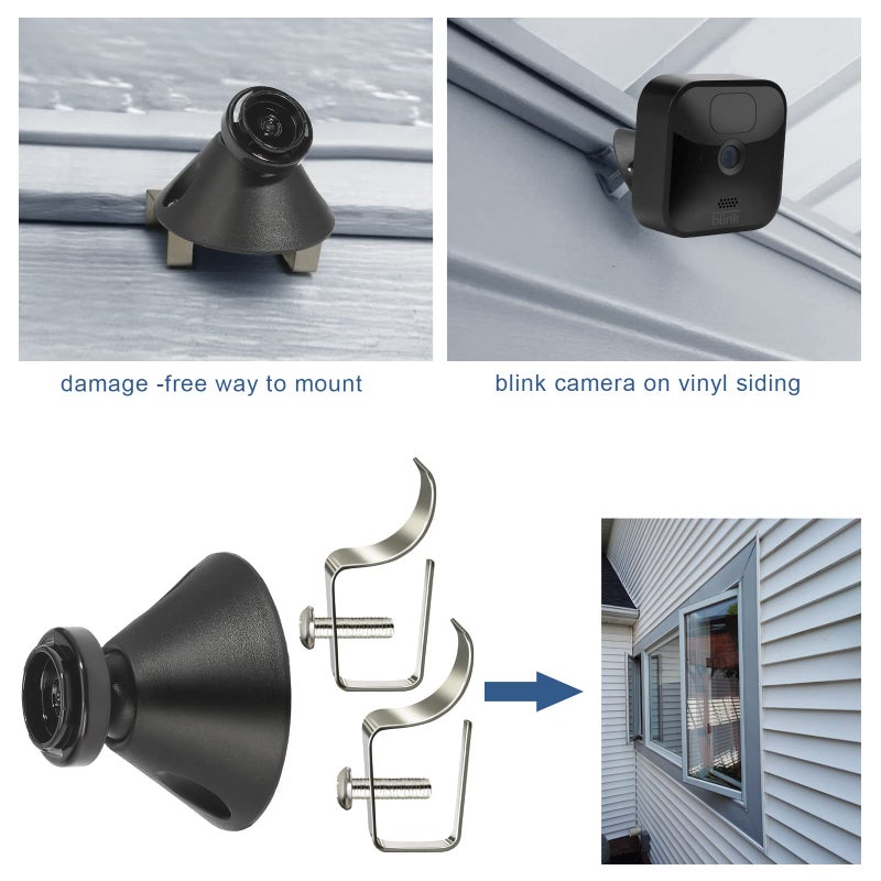 WDZREE (10 Pack) Blink Outdor Camera Mount Vinyl Siding Clips Hooks,No-Hole Needed Outdoor Siding Hanger for Mounting Wyze Cam/Ring/arlo Home Security Camera, Weatherproof Stainless Steel Blink Siding Mount - Image 2