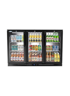 AL KHAYAM 3 Door Back Bar Cooler Counter Height Glass Door Refrigerator with LED Lighting - 11 cu.ft, Black. alkhayam  - Image 1