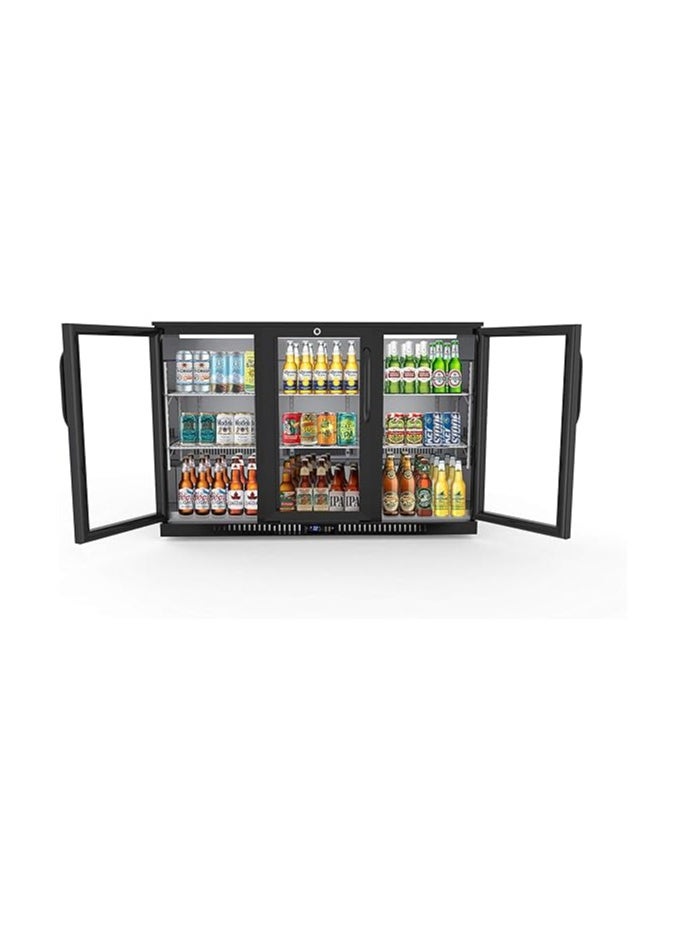 AL KHAYAM 3 Door Back Bar Cooler Counter Height Glass Door Refrigerator with LED Lighting - 11 cu.ft, Black. alkhayam  - Image 4