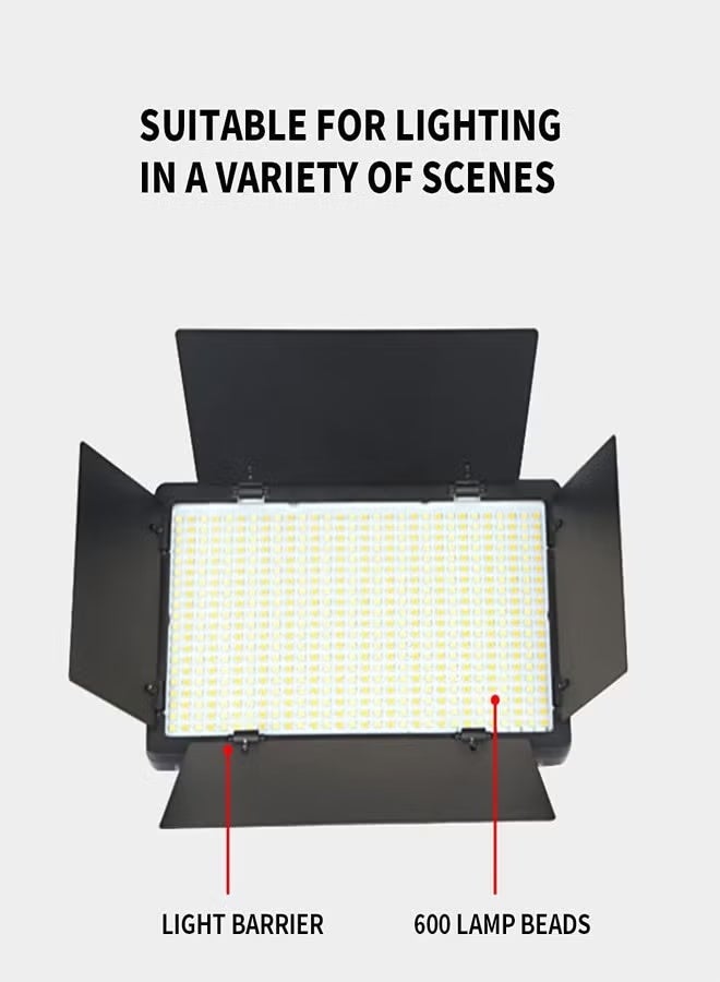 Padom 600 LED light video light kit , rechargeable and plug-powered camera video light, 3200K-5600K camera video light， rechargeable and plug-powered video conference live light LED LIGHT - Image 3