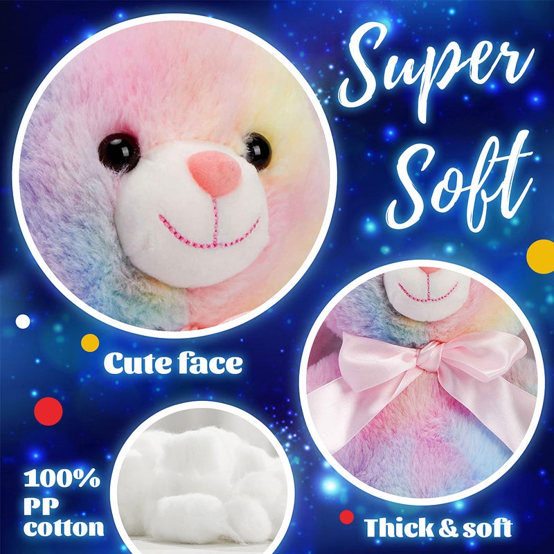 Glow Guards 10'' Easter Light up Musical Bunny Stuffed Animal Rainbow Lop Eared Rabbit Glowing Singing Plush Toy Lullaby Bed Night Light Birthday for Toddler Kids - Image 4