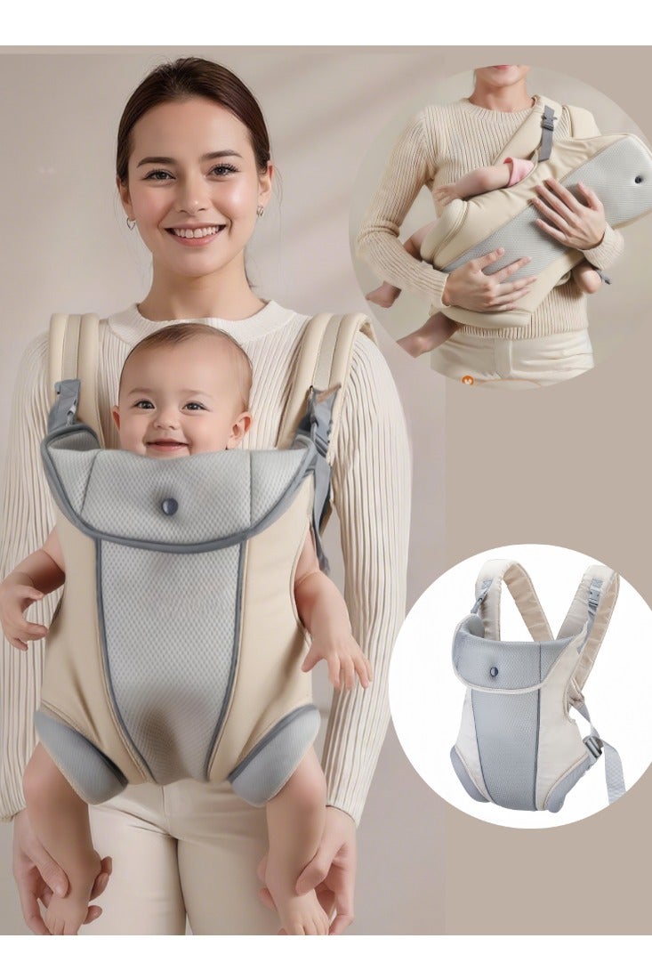 Baby adjustable wrap strap，Baby wrap strap, newborn wrap strap, toddler wrap strap, Baby Wrap Carrier Newborn to Toddler Baby Backpack Carrier，breathable ergonomic front/back strap for newborns to 0-15 kg, comfortable baby wrap strap (7-30 lbs), easy-to-adjustable strap for toddlers（off white） - Image 1