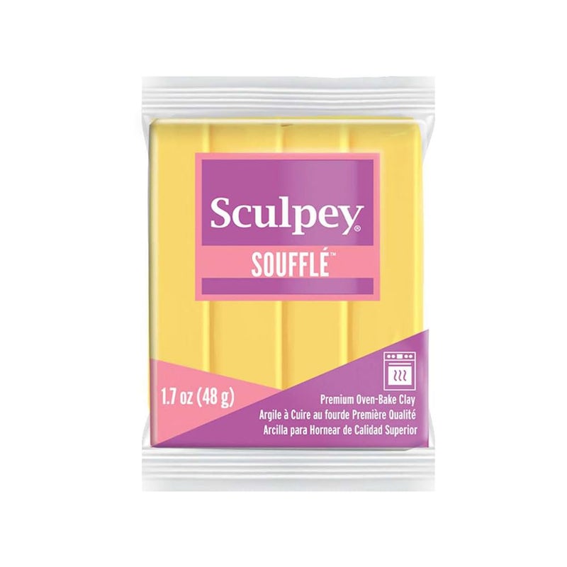Sculpey Polyform Sculpey Souffl Polymer OvenBake Clay Canary Yellow Non Toxic 17 oz bar Great for jewelry making holiday DIY mixed media and more Premium lightweight oven bake clay 