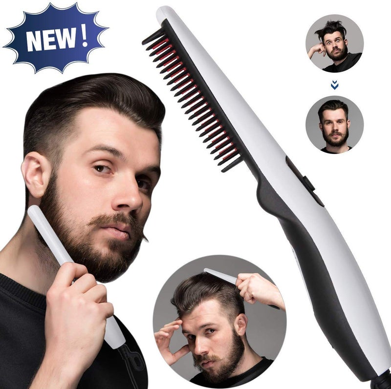 WOLTAX Quick Beard and Hair Straightening Brush Electric Styler Comb for Men with Side Hair DetanglingCurly Hair Straightening for Beard Hair Style Women Hair Beard V2 Styler - Image 3