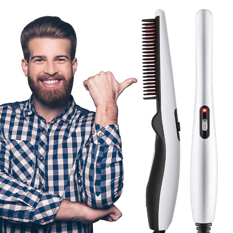 WOLTAX Quick Beard and Hair Straightening Brush Electric Styler Comb for Men with Side Hair DetanglingCurly Hair Straightening for Beard Hair Style Women Hair Beard V2 Styler - Image 2