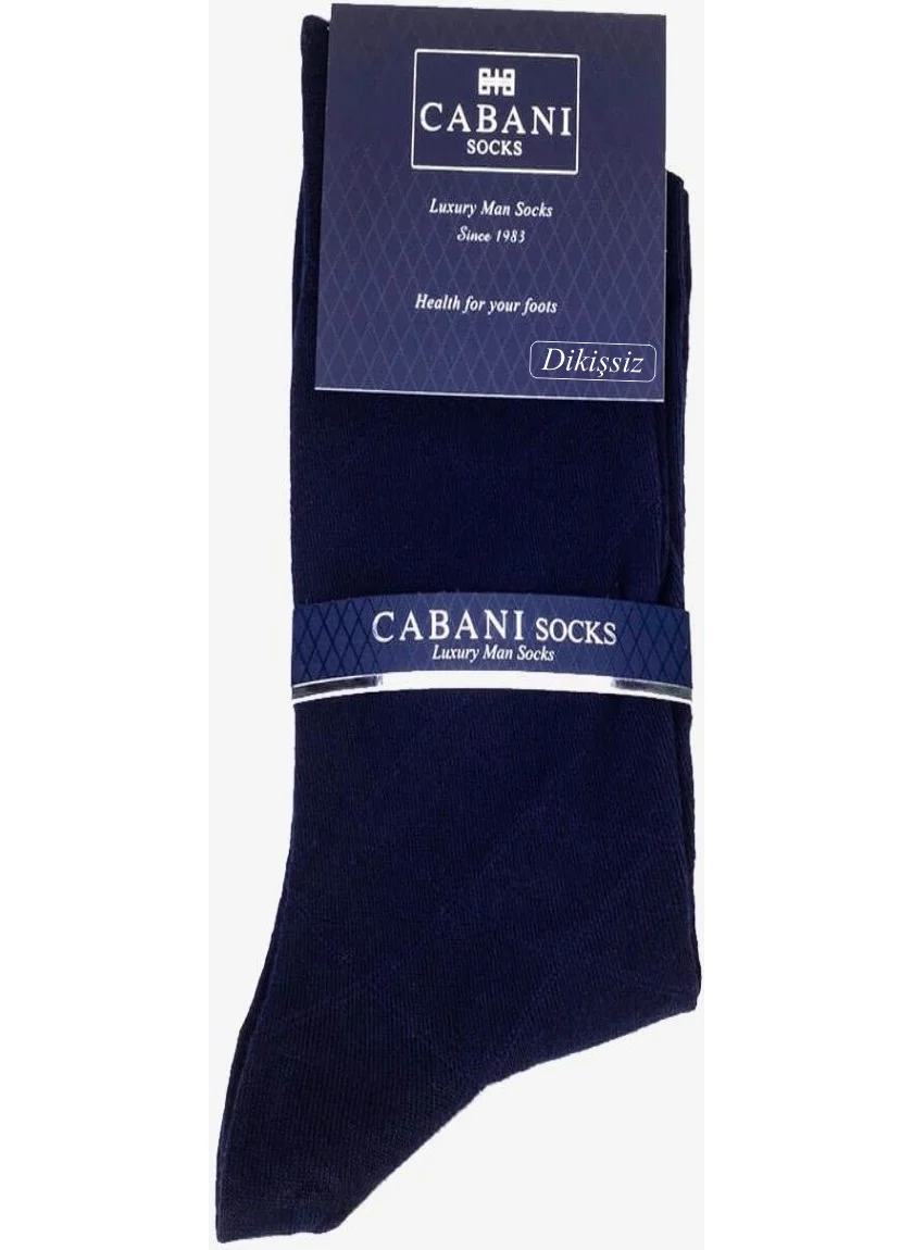 كاباني Men's Mercerized Navy Blue Socks