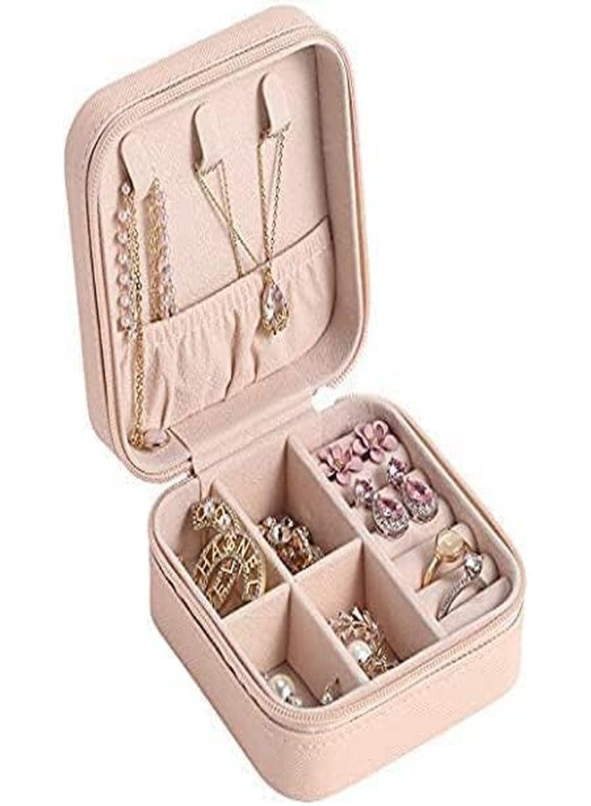 ZUDELLA New travel jewelry box is a wonderful gift for girls and ladies on Christmas, birthday, new year-1 pices pink color - Image 1