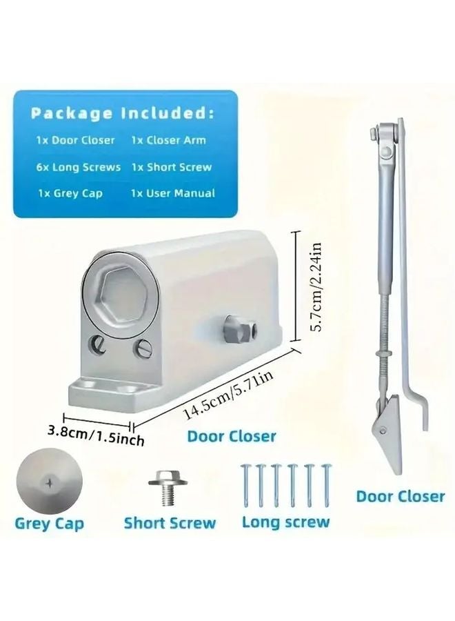 Silvery Heavy Duty Automatic Door Closer Commercial Grade For Fire And Residential Doors - Image 4