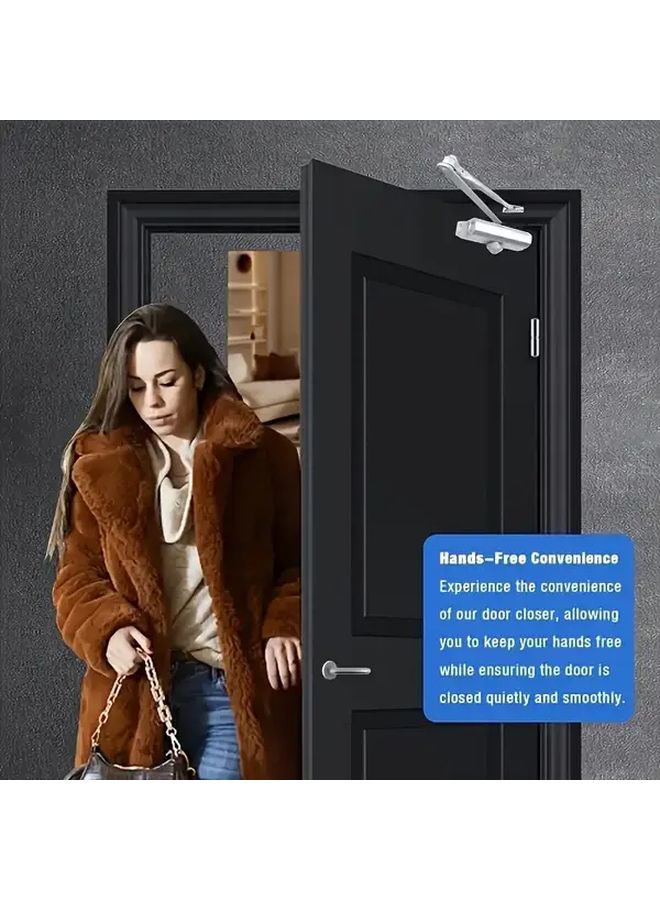 Silvery Heavy Duty Automatic Door Closer Commercial Grade For Fire And Residential Doors - Image 5
