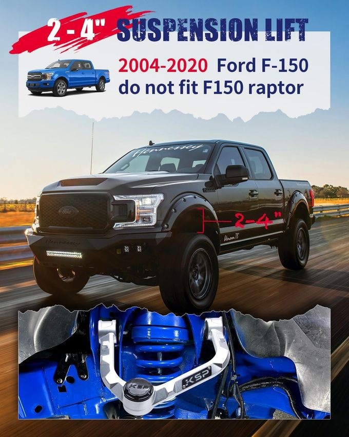 KSP PERFORMANCE Ksp 2-4" Forged Upper Control Arm With Oem Style Rubber Bushings For F150 2004-2020, Aluminum Front Uca Fit The Vehicle Install 2-4Inch Leveling Kits,Aftermarket Replacement Parts - Image 5