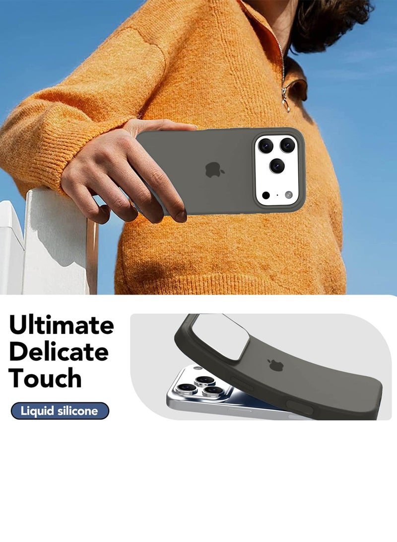 Wtech Apple iPhone 17 Pro 5G 2025 Luxury Premium Quality Liquid Silicone Case Cover (MCRPSN) - Natural Titanium - Image 2