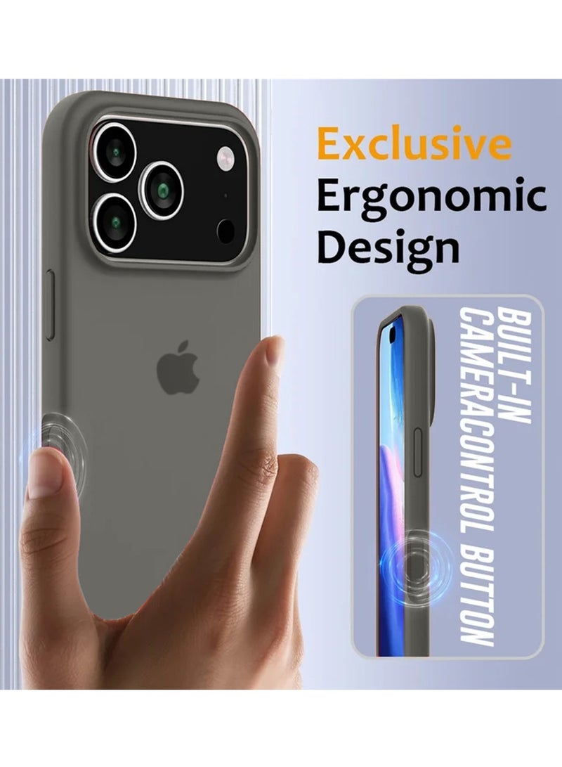 Wtech Apple iPhone 17 Pro 5G 2025 Luxury Premium Quality Liquid Silicone Case Cover (MCRPSN) - Natural Titanium - Image 4