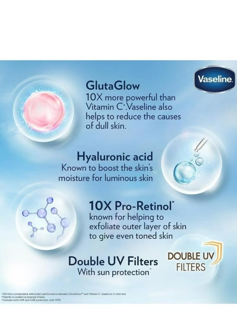 Vaseline Gluta-Hya Serum Burst UV Lotion for Glowing Skin, 330ml – Flawless Bright with GlutaGlow & Hyaluronic Acid - Image 3