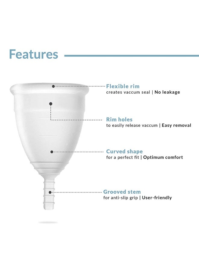 Sirona Reusable Menstrual Cup for Women (Small) with Collapsible Microwave-Safe Sterilizer - Pack of 2 | 100% Medical-Grade Silicone | Odour, Rash & Itch-Free Period Care with Quick Steam Cleaning - Image 2