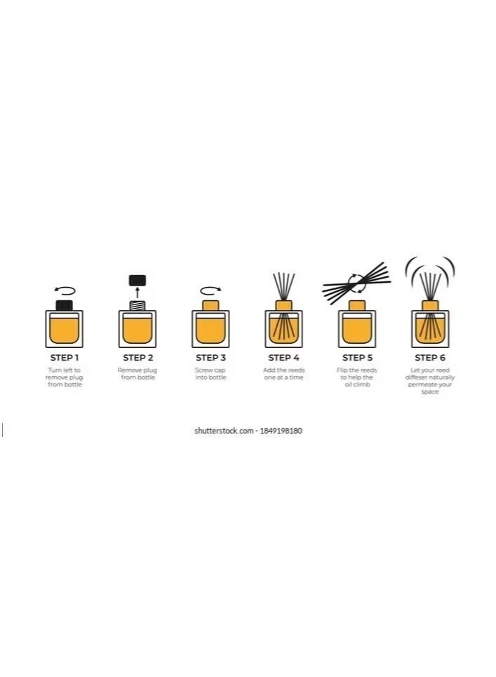 EYFEL Pack of 4 Reed Diffusers – Orange Blossom, Flower Garden, Cool Water & Jasmine – 4 x 120ml (Total 480ml) - Image 2