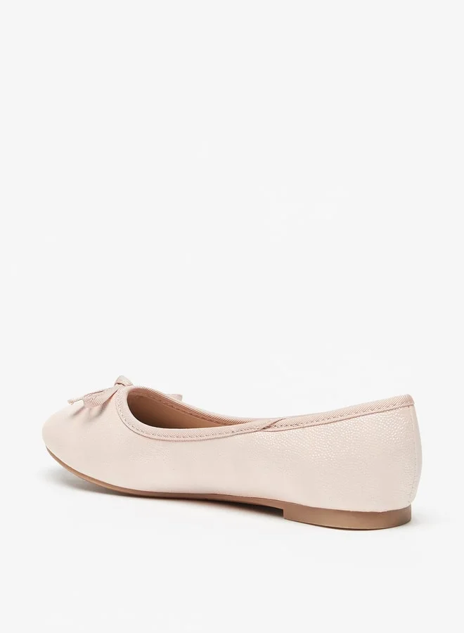 فلورا بيلا من شو إكسبرس Girl's Bow Accent Slip-On Round Toe Ballerina Shoes