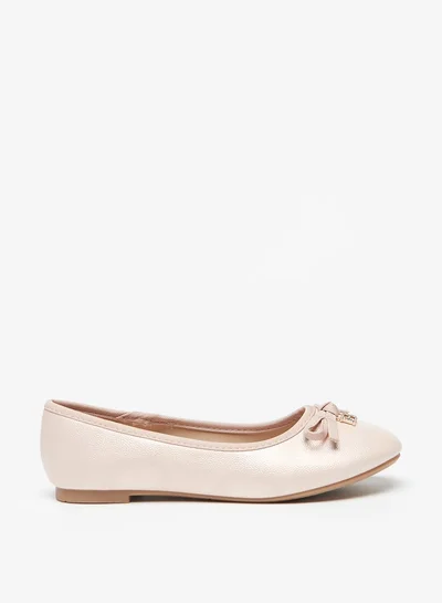 فلورا بيلا من شو إكسبرس Girl's Bow Accent Slip-On Round Toe Ballerina Shoes
