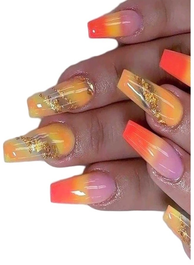 hito 24 pcs Full Cover Coffin Press On Nails Stylish Durable Acrylic Nails Designs - Image 4