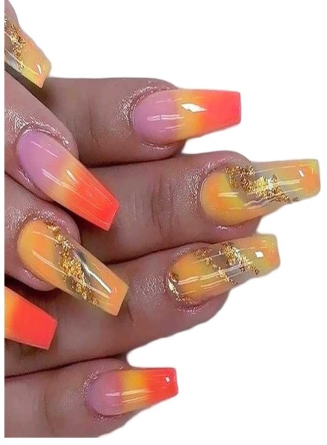 hito 24 pcs Full Cover Coffin Press On Nails Stylish Durable Acrylic Nails Designs - Image 3