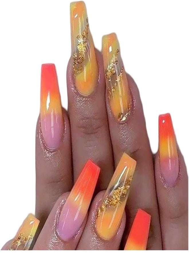 hito 24 pcs Full Cover Coffin Press On Nails Stylish Durable Acrylic Nails Designs - Image 1