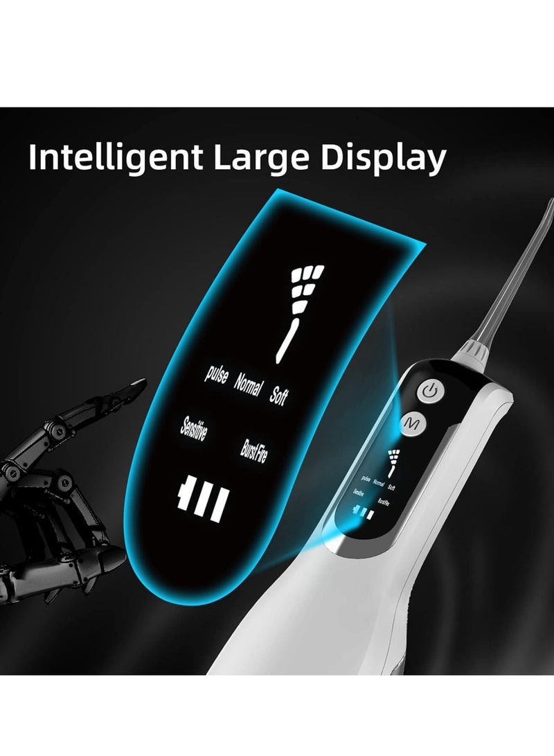 KASTWAVE Water Flosser, Portable Electric Cordless Water Flosser, Water Picks for Teeth Cleaning and Flossing IPX7 with 5 Modes 4 Jets White  - Image 5