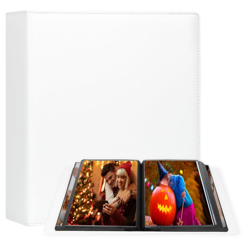 Aevdor 8x10 ألبوم صور 152 جيوب عقد 8x10 صور ألبوم صور 8x10 كبيرة السعة الجلدية الغلاف العائلي عائلة ألبوم صور للأطفال 8x10 صور 8x10 ألبوم ألبوم مع صفحات داخلية أسود (أبيض) - Image 1