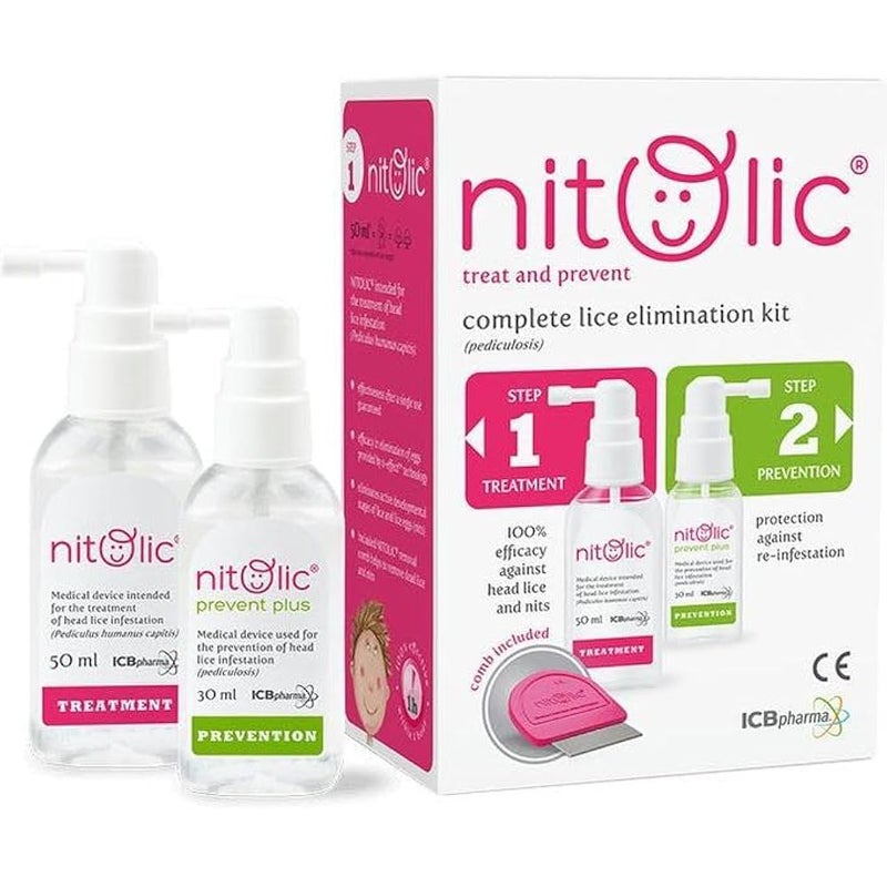 Nitolic Hair Lice Treatment and Prevention Set 2 Piece Offer for Head