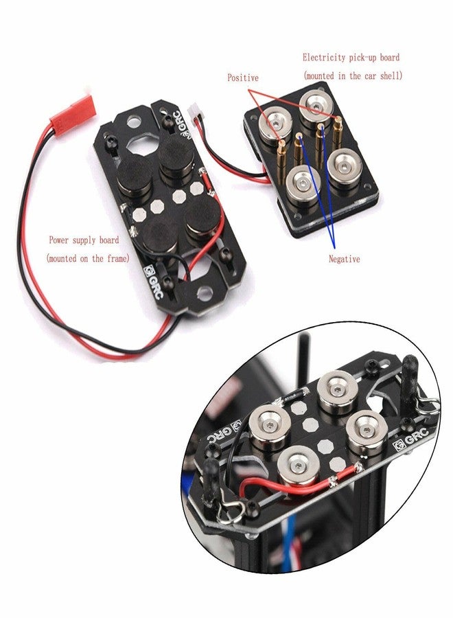 XBERSTAR Magnetic Stealth Invisible Body Shell Post Mount for 1:10 RC Car SCX10 D90 TRX4 (BLACK) - Image 3