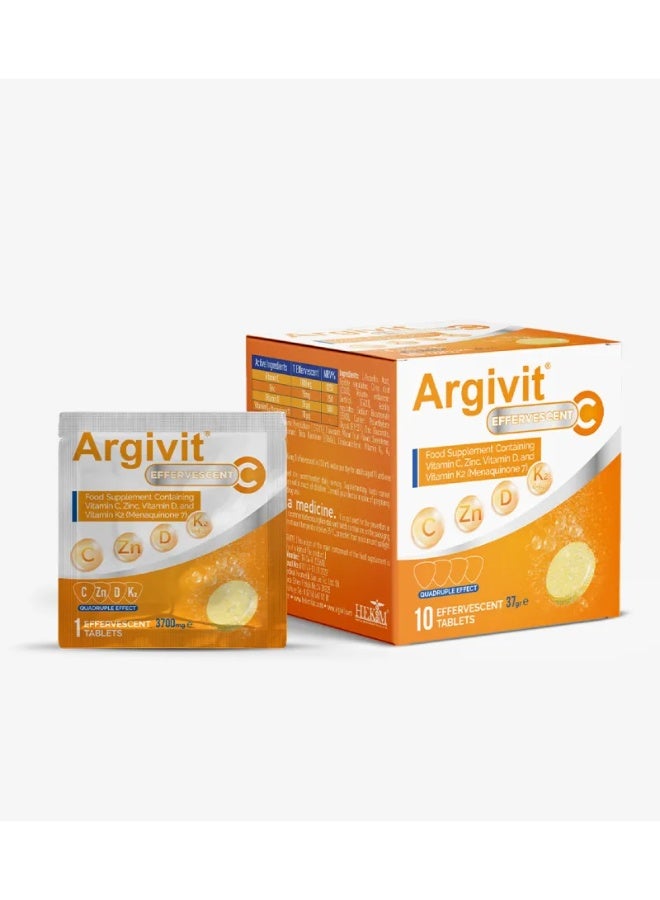 Argivit Effervescent Vitamin C, Zinc, D, K2 Sachets: Immune Support - Image 1