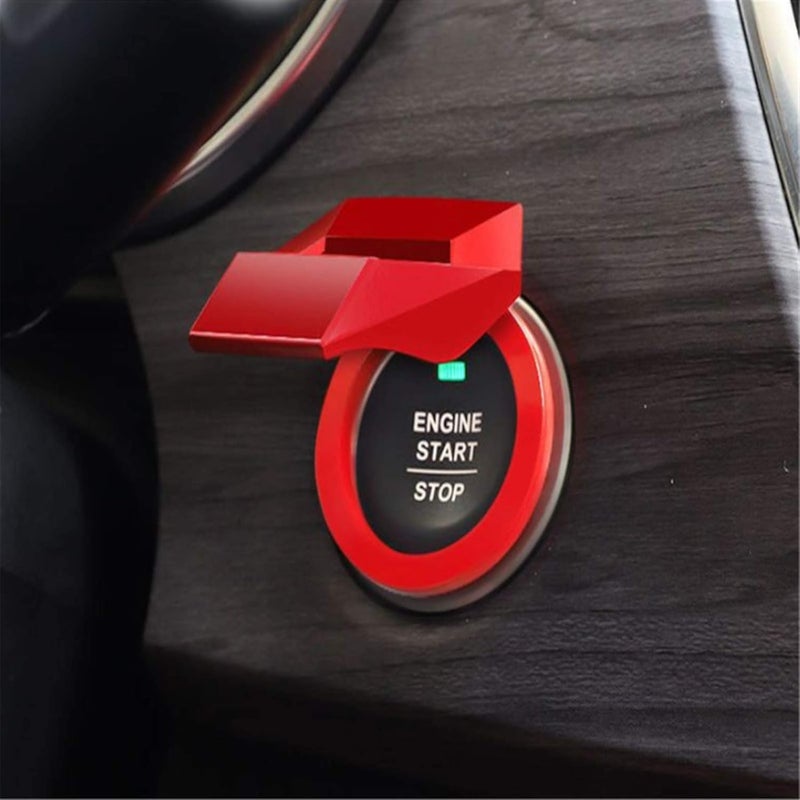 LCDXBYTFT Car Engine Start Button Cover,Push to Start Button Key Ignition Protective Cover (Red) - Image 1