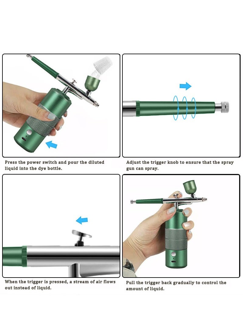 Furtey Portable Airbrush Kit with Cordless Air Brush Pen High Pressure Cordless Airbrush compressor, Rechargeable Auto Handheld Airbrush Paint Set for Makeup, Nail Art, Painting  - Image 3