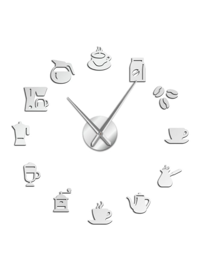 NIBEMINENT Coffee Tool Pattern Wall Clock Silver 15x10x4.5cm - Image 1