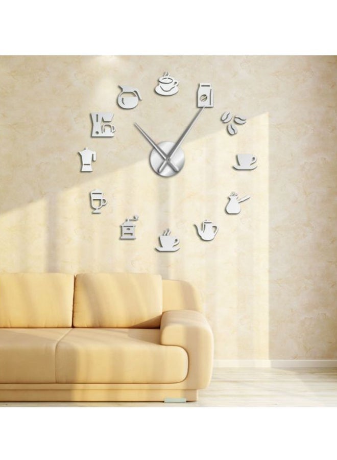 NIBEMINENT Coffee Tool Pattern Wall Clock Silver 15x10x4.5cm - Image 2