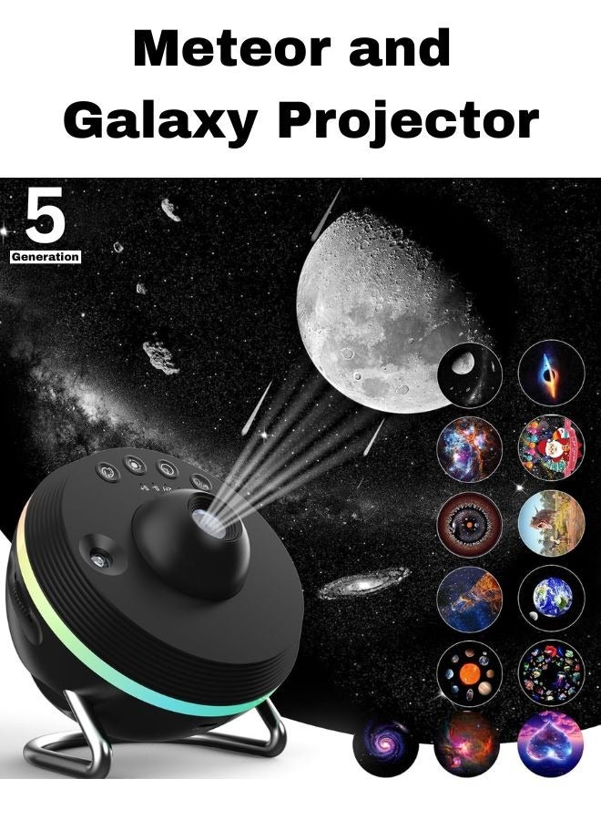 Shopit Meteor and Galaxy Projector, 13 in 1 Planetarium Star Projector Realistic Starry Sky Night Light, Large Projection Area, for Kids Adults Bedroom Ceiling Home Theater Living Room Decor 5th Generation  - Image 1