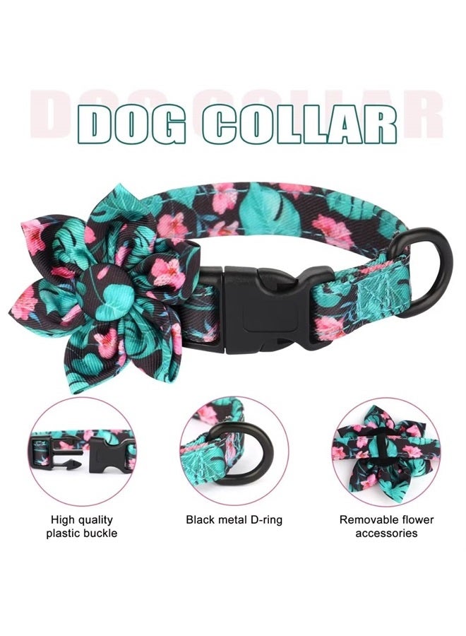 BEIRUI Cute Girl Dog Collars, Harnesses & Leashes Set - Adjustable Dog Collar and Leash Set with Flower - Soft Mesh Dog Vest Harness for Puppies Small & Extra Small Dogs Cats (Green,XXS) - Image 4