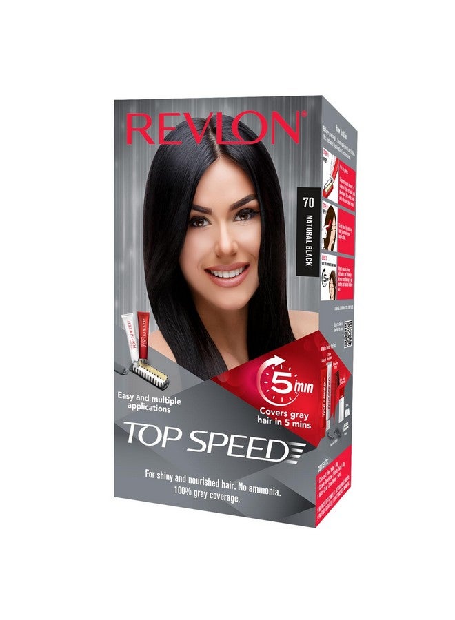 Revlon Top Speed Hair Color for Women, Natural Black 70 (Pack of 1) - Image 1