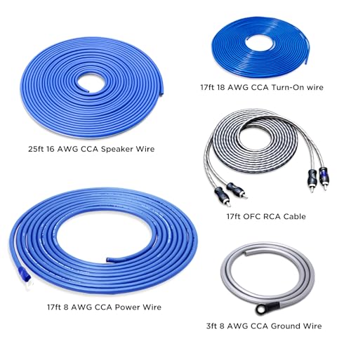 Recoil True 8 Gauge Complete CCA Amplifier Wiring Kits with OFC RCA Cable, Power Cables, Ground Cables, Turn-On Wire, Speaker Wire - Image 4
