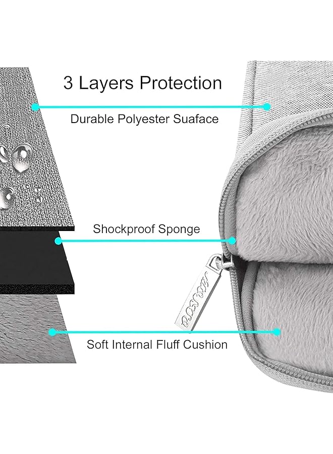 Mosiso Tablet Sleeve Case Compatible With Ipad 10Th 10.9 Inch Air 5Th 10.9 Pro 11 M2 9 8 7 10.2 Air 4 10.9 Air 3 10.5 9.7 Polyester Vertical Bag Gray - Image 3