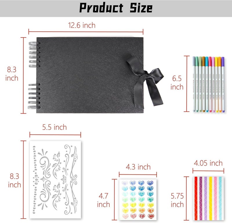 CLOSAL CLOSAL DIY Scrapbook Photo Album Kit A4 DIY Wedding Album Set Graduations Album Memory Photo Album 10 Metallic MarkersCraft Paper Photo Album Anniversary Gift for Couple Special - Image 2