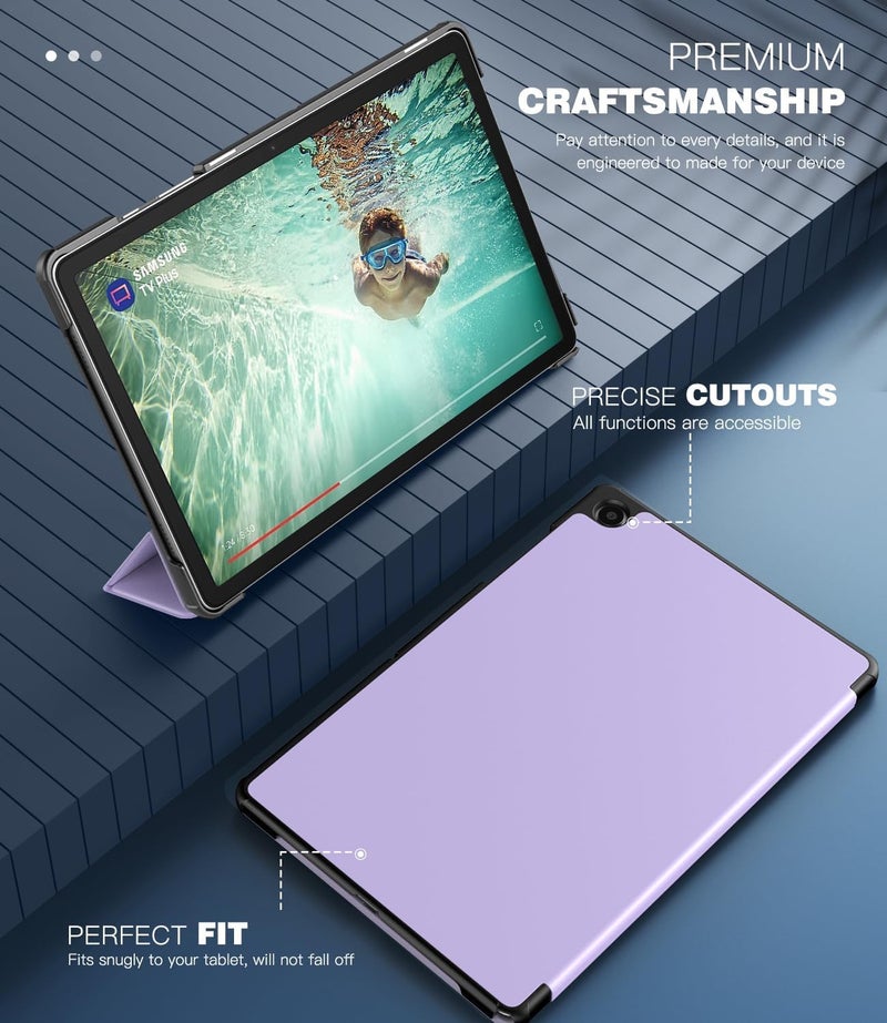 CERLINK Samsung Galaxy Tab A9+/A9 Plus Smart case 11 Inch 2023, Slim Lightweight Stand Hard Back Shell Protective Cover for Galaxy Tab A9+ Tablet (Purple) - Image 5