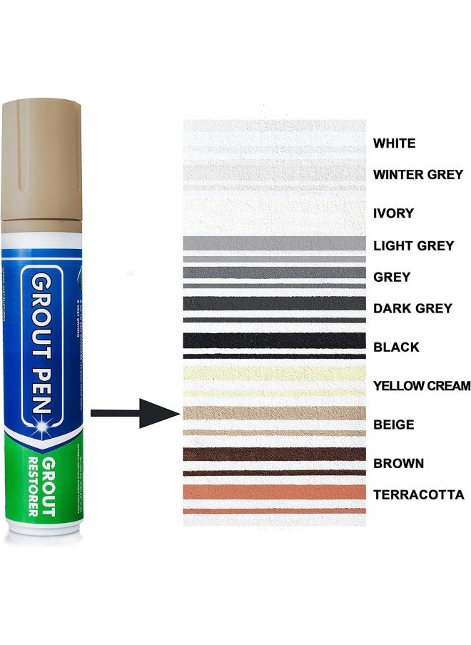 Generic - Rainbow Chalk Markers Ltd Grout Pen Large Beige Ideal To Restore The Lof Tile Grout Lines - Image 1
