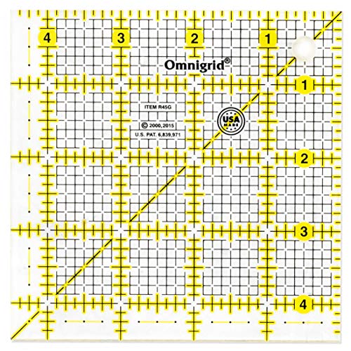 Omnigrid Square Value Pack (2-1/2", 4-1/2", 6-1/2", 9-1/2") Quilting Ruler, 2.5”, 4.5”, 6.5” and 9.5”, Clear, 4 Pack, (R2595S) - Image 4