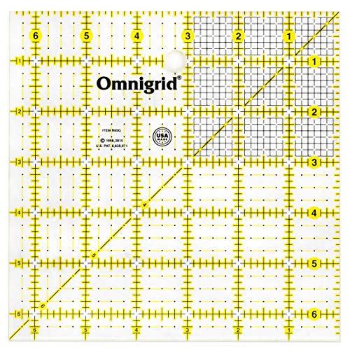 Omnigrid Square Value Pack (2-1/2", 4-1/2", 6-1/2", 9-1/2") Quilting Ruler, 2.5”, 4.5”, 6.5” and 9.5”, Clear, 4 Pack, (R2595S) - Image 3
