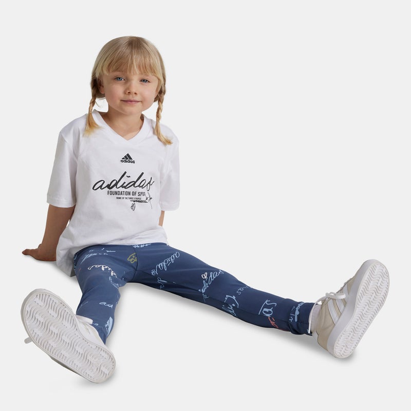Adidas Kids' Brand Love T-Shirt and Leggings Set (Young Kids) - Image 3