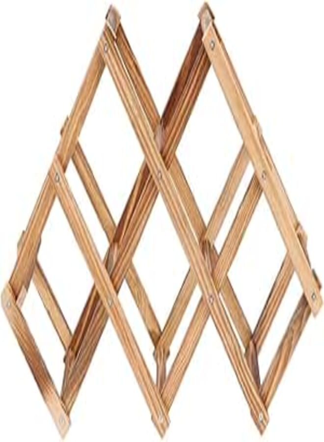 AREXOL Kitchen Wooden Bottle Holder for 6 Bottles Foldable Organizer Rack for Oils Sauces and Water with Dual Position Use and Compact Storage Solution