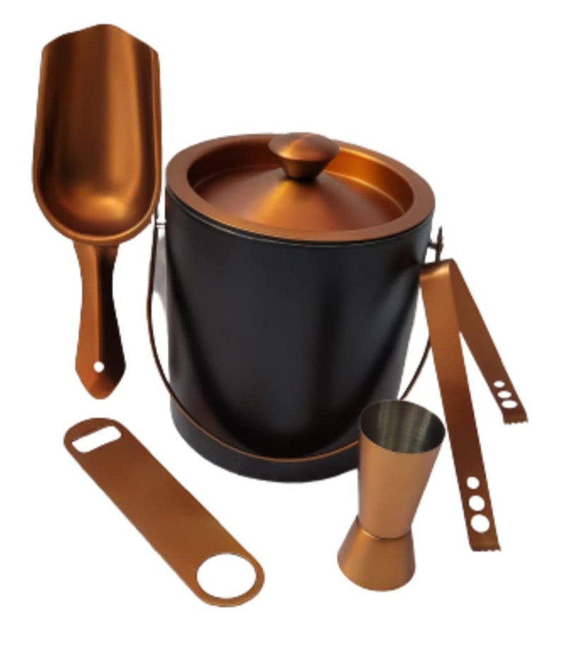 Proniks Stainless Steel Insulated Ice Bucket with Opener and Ice Tong and peg Measure and with Ice Scope Keeps Ice Cold for 6 h Great bar Tools for Home bar Accessories Mini bar Medium - Image 1