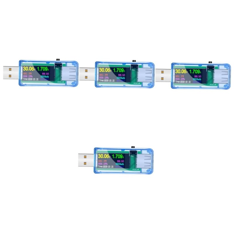 Jojofuny 4 Pcs USB Voltage Tester Compact Power Meter High Definition Display For Charging Devices - Image 1